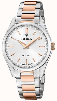 estina Женские стальные часы с розовым напылением и стальным браслетом F20620/1