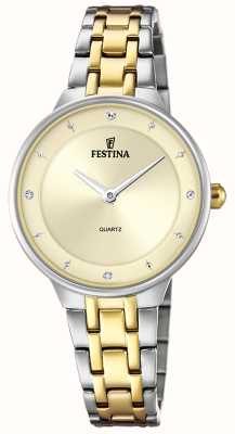 estina Женские стальные позолоченные часы со стальным браслетом F20625/2