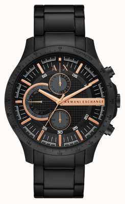 Armani Exchange мужские | черный циферблат хронографа | черный браслет из нержавеющей стали AX2429