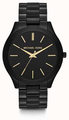 Michael Kors Тонкие черные монохромные часы из нержавеющей стали MK3221