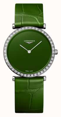 LONGINES Зеленый циферблат La grande classique de Longines с бриллиантовым безелем L45230602