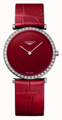 LONGINES Безель с красным циферблатом La grande classique de Longines с бриллиантами L45230912