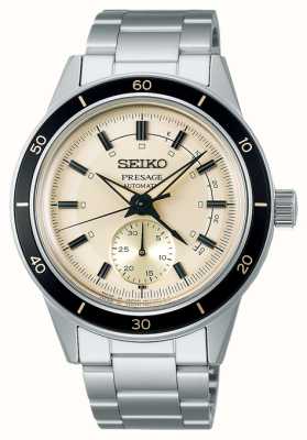 Seiko Часы Presage в стиле 60-х с циферблатом из слоновой кости и черным безелем SSA447J1