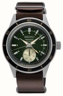 Seiko Часы Presage в стиле 60-х с зеленым циферблатом SSA451J1
