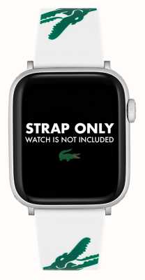 Lacoste Ремешок Apple Watch (42/44/45мм) белый и зеленый силикон 2050016