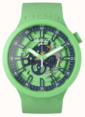 Swatch Большие броские матово-зеленые часы свежего отжима SB01G101