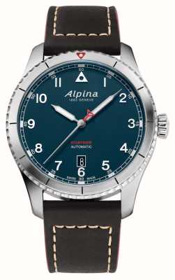 Alpina Стартовый пилот | синий циферблат | коричневый кожаный ремешок AL-525NW4S26