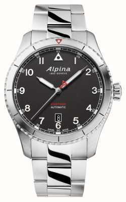 Alpina Стартовый пилот | черный циферблат | браслет из нержавеющей стали AL-525BW4S26B