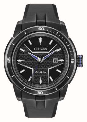 Citizen Черные каучуковые часы Marvel Black Panther Eco-Drive AW1615-05W