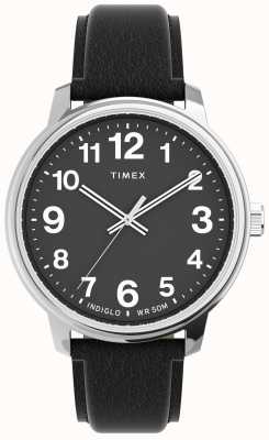 Timex Легко читаемые часы с жирным кожаным ремешком TW2V21400
