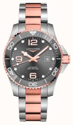LONGINES Автоматические двухцветные часы Hydroconquest диаметром 43 мм с серым циферблатом L37823787