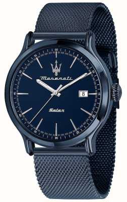 Maserati Солнечная мужская | синий циферблат | браслет из синей стальной сетки R8853149001