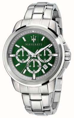 Maserati Мужская преемственность | зеленый циферблат хронографа | браслет из нержавеющей стали R8873621017