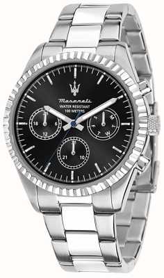 Maserati Мужские соревнования | черный циферблат хронографа | браслет из нержавеющей стали R8853100023