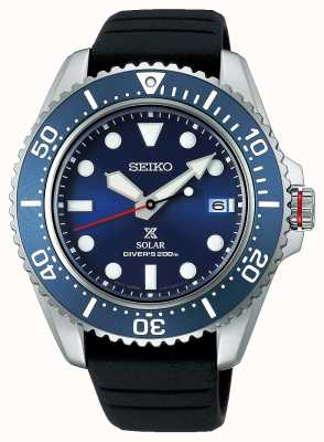 Seiko Мужские часы prospex 42,8 мм с солнечным сапфиром | синий циферблат | черный силиконовый ремешок SNE593P1