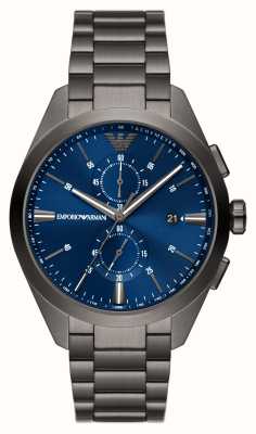 Emporio Armani мужские | синий циферблат хронографа | браслет из нержавеющей стали AR11481