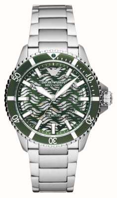 Emporio Armani Мужские часы с зеленым циферблатом и зеленым безелем AR60061