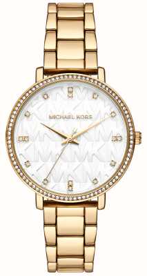 Michael Kors женские | пипер | циферблат из белого камня | браслет из стали с золотым покрытием MK4666
