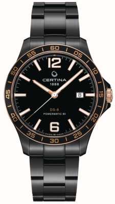 Certina Часы Ds-8 powermatic 80 с датой и черным PVD-покрытием C0338073305700