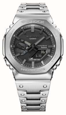 Casio Мужские часы g-shock bluetooth с цельнометаллическим серебром и солнечной батареей с браслетом GM-B2100D-1AER