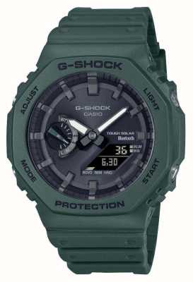 Casio Мужские часы с bluetooth g-shock, зеленые, на солнечной энергии, с полимерным ремешком GA-B2100-3AER